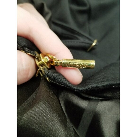 guess jumpsuit women Black Small tight bodycon form fitting sleeveless gold zip‎ - Picture 15 of 16